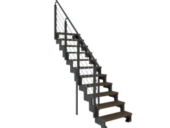 Dolle Außentreppe Gardentop Anthrazit 11 Stufen 80 cm Braun inkl. Geländer