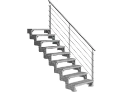 Dolle Außentreppe Gardentop 9 Gitterroststufen 80 cm + Prova-Geländer