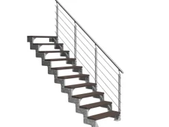 Dolle Außentreppe Gardentop 10 Trimax-Stufen 100 cm Dunkelbraun + Prova-Geländer