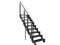 Dolle Außentreppe Gardentop Anthrazit 9 Stufen 80 cm Anthrazit inkl. Geländer