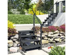 Dolle Außentreppe Gardentop Anthrazit 2 Stufen 100 cm Anthrazit inkl. Geländer