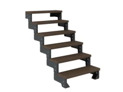 Dolle Außentreppe Gardentop Anthrazit 6 Stufen 100 cm Braun Ohne Geländer