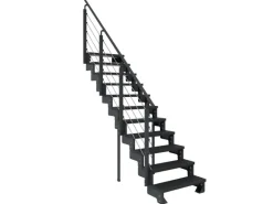 Dolle Außentreppe Gardentop Anthrazit 11 Stufen 80 cm Anthrazit inkl. Geländer