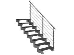 Dolle Außentreppe Gardentop 8 Trimax-Stufen 80 cm Anthrazit + Prova-Geländer