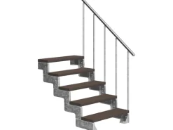 Dolle Außentreppe Gardentop 5 TRIMAX-Stufen 100 cm Dunkelbraun + Alu-Geländer