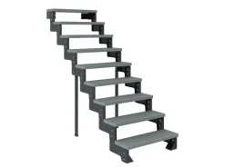 Dolle Außentreppe Gardentop Anthrazit 9 Stufen 100 cm Grau Ohne Geländer