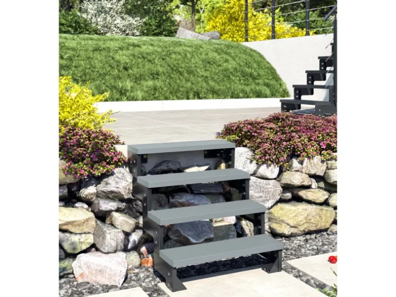 Dolle Außentreppe Gardentop Anthrazit 9 Stufen 100 cm Grau Ohne Geländer