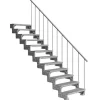Dolle Außentreppe Gardentop 12 Gitterroststufen 100 cm + Alu-Geländer