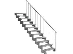 Dolle Außentreppe Gardentop 12 Gitterroststufen 100 cm + Alu-Geländer