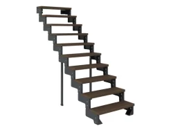 Dolle Außentreppe Gardentop Anthrazit 10 Stufen 80 cm Braun Ohne Geländer