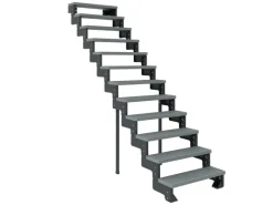 Dolle Außentreppe Gardentop Anthrazit 13 Stufen 80 cm Grau Ohne Geländer