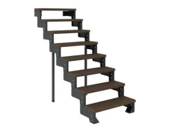 Dolle Außentreppe Gardentop Anthrazit 8 Stufen 100 cm Braun Ohne Geländer