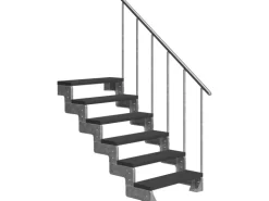 Dolle Außentreppe Gardentop 6 TRIMAX-Stufen 80 cm Anthrazit + Alu-Geländer