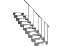 Dolle Außentreppe Gardentop 10 Gitterroststufen 80 cm + Alu-Geländer