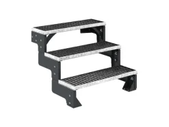 Dolle Außentreppe Gardentop Anthrazit 3 Gitterroststufe 100 cm Ohne Geländer