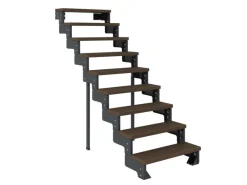 Dolle Außentreppe Gardentop Anthrazit 9 Stufen 80 cm Braun Ohne Geländer