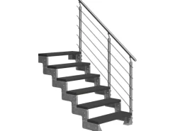 DOLLE Außentreppe Gardentop 6 TRIMAX-Stufen 100 cm anthrazit + Geländer