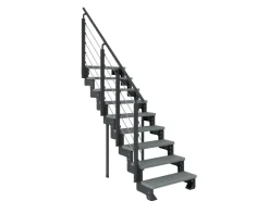 Dolle Außentreppe Gardentop Anthrazit 9 Stufen 100 cm Grau inkl. Geländer