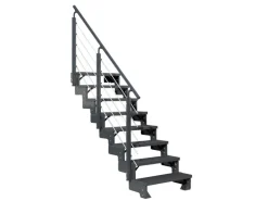 Dolle Außentreppe Gardentop Anthrazit 8 Stufen 100 cm Anthrazit inkl. Geländer