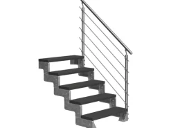 DOLLE Außentreppe Gardentop 5 TRIMAX-Stufen 100 cm anthrazit + Geländer