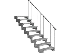 Dolle Außentreppe Gardentop 9 Gitterroststufen 80 cm + Alu-Geländer