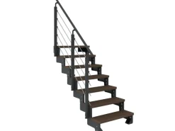 Dolle Außentreppe Gardentop Anthrazit 7 Stufen 80 cm Braun inkl. Geländer