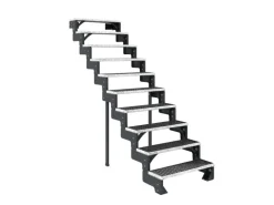 Dolle Außentreppe Gardentop Anthrazit 10 Gitterroststufe 100 cm Ohne Geländer