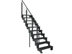 Dolle Außentreppe Gardentop Anthrazit 10 Stufen 80 cm Anthrazit inkl. Geländer