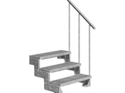 Dolle Außentreppe Gardentop 3 Gitterroststufen 100 cm inkl. Geländer