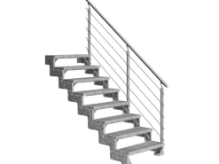 Dolle Außentreppe Gardentop 8 Gitterroststufen 100 cm + Prova-Geländer