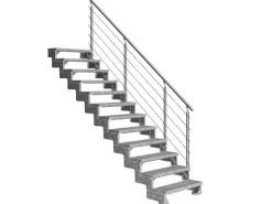 Dolle Außentreppe Gardentop 14 Gitterroststufen 100 cm + Prova-Geländer