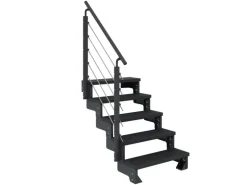Dolle Außentreppe Gardentop Anthrazit 5 Stufen 100 cm Anthrazit inkl. Geländer