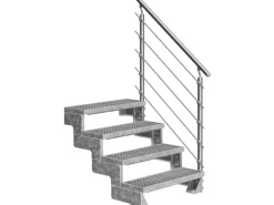 Dolle Außentreppe Gardentop 4 Gitterroststufen 80 cm inkl. Geländer