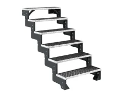 Dolle Außentreppe Gardentop Anthrazit 6 Gitterroststufe 100 cm Ohne Geländer