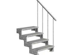 Dolle Außentreppe Gardentop 4 Gitterroststufen 100 cm inkl. Geländer