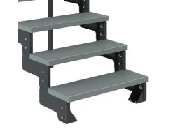 Dolle Außentreppe Gardentop Anthrazit 11 Stufen 80 cm Grau inkl. Geländer