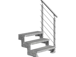 DOLLE Außentreppe Gardentop 3 Gitterroststufen 100 cm inkl. Geländer