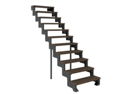 Dolle Außentreppe Gardentop Anthrazit 11 Stufen 100 cm Braun Ohne Geländer