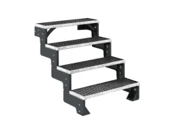 Dolle Außentreppe Gardentop Anthrazit 4 Gitterroststufe 100 cm Ohne Geländer
