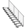 Dolle Außentreppe Gardentop 11 Gitterroststufen 100 cm + Prova-Geländer