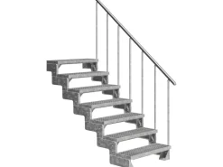 Dolle Außentreppe Gardentop 7 Gitterroststufen 80 cm inkl. Geländer