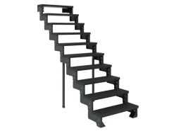 Dolle Außentreppe Gardentop Anthrazit 10 Stufen 80 cm Anthrazit Ohne Geländer