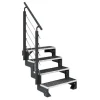 Dolle Außentreppe Gardentop Anthrazit 4 Gitterroststufe 80 cm inkl. Geländer