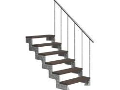 Dolle Außentreppe Gardentop 6 TRIMAX-Stufen 100 cm Dunkelbraun + Alu-Geländer