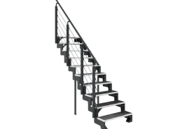 Dolle Außentreppe Gardentop Anthrazit 10 Gitterroststufe 100 cm inkl. Geländer