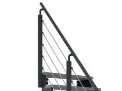 Dolle Außentreppe Gardentop Anthrazit 4 Stufen 80 cm Grau inkl. Geländer