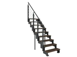 Dolle Außentreppe Gardentop Anthrazit 9 Stufen 80 cm Braun inkl. Geländer