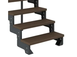 Dolle Außentreppe Gardentop Anthrazit 3 Stufen 100 cm Braun inkl. Geländer