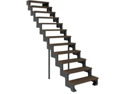 Dolle Außentreppe Gardentop Anthrazit 13 Stufen 100 cm Braun Ohne Geländer