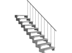 Dolle Außentreppe Gardentop 10 Gitterroststufen 100 cm + Alu-Geländer